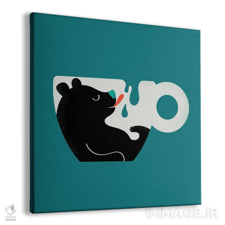 تابلو خرس تنبل لذتبرنده از شیر اثر دوزال - نمای پرسپکتیو محصول