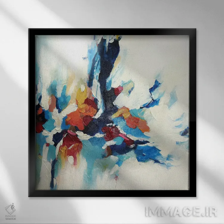 تابلو باغ انتزاعی شش اثر رباورهاا کریستوا - نمای قابدار مشکی