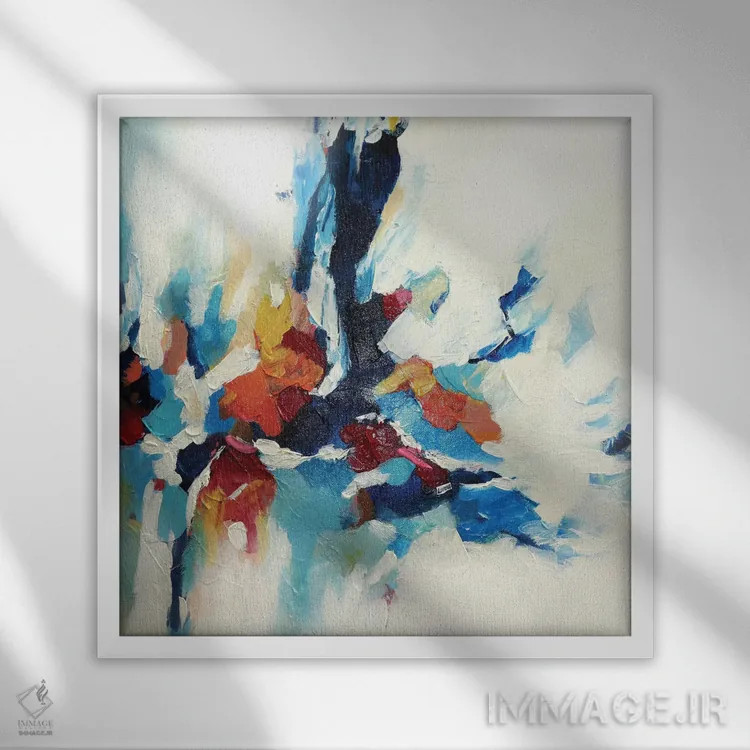 تابلو باغ انتزاعی شش اثر رباورهاا کریستوا - نمای قابدار سفید