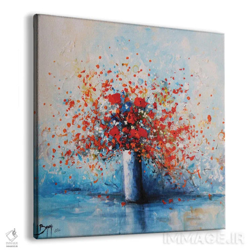 تابلو انفجار گل قرمز اثر اریک برونی - نمای پرسپکتیو محصول