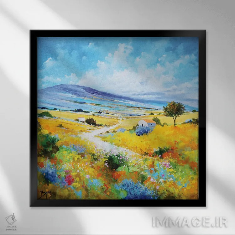 تابلو منظرهٔ آرام اثر اریک برونی - نمای قابدار مشکی