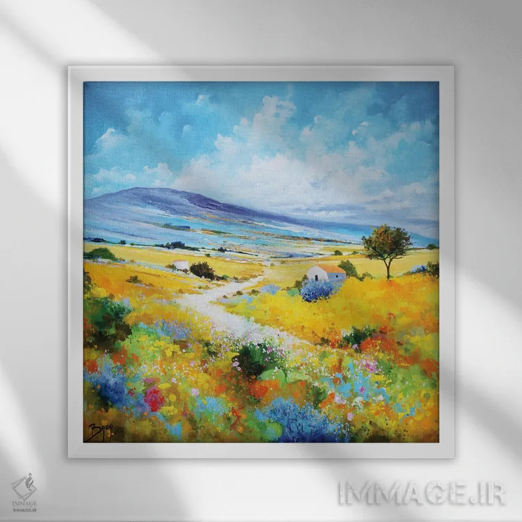 تابلو منظرهٔ آرام اثر اریک برونی - نمای قابدار سفید