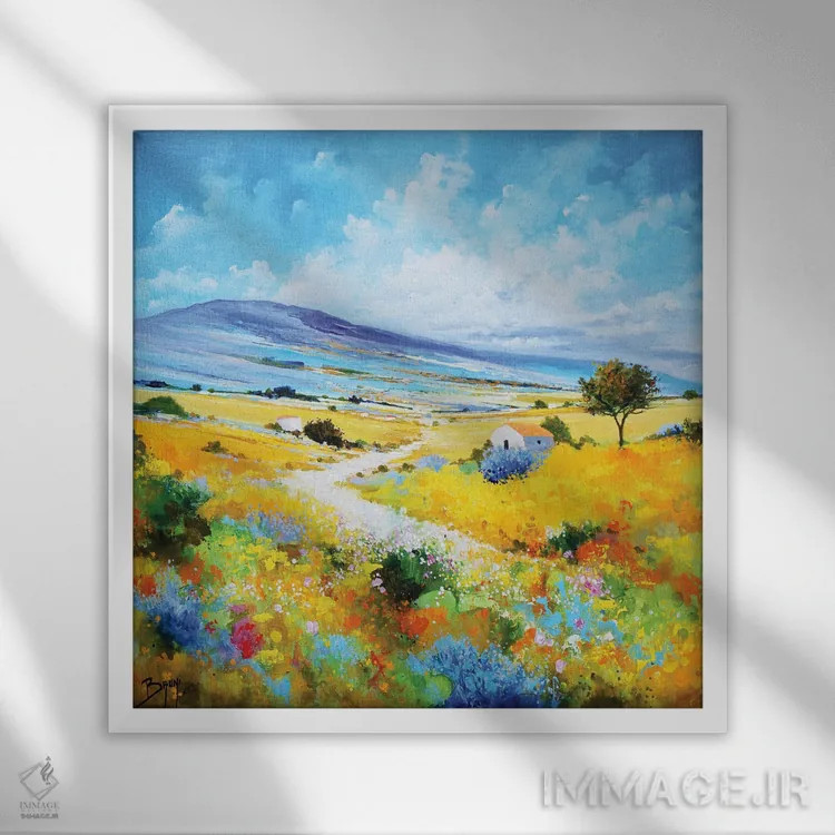 تابلو منظرهٔ آرام اثر اریک برونی - نمای قابدار سفید