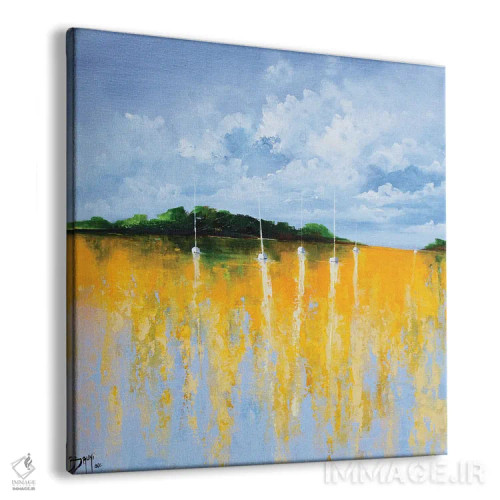 تابلو بازتابهای زرد روی تالاب اثر اریک برونی - نمای پرسپکتیو محصول