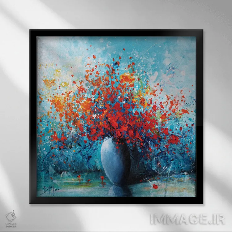 تابلو دستهگل شادی اثر اریک برونی - نمای قابدار مشکی