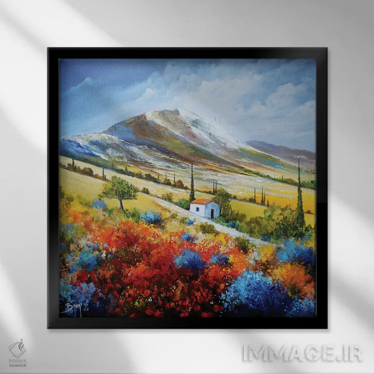 تابلو مسیر و کلبه اثر اریک برونی - نمای قابدار مشکی