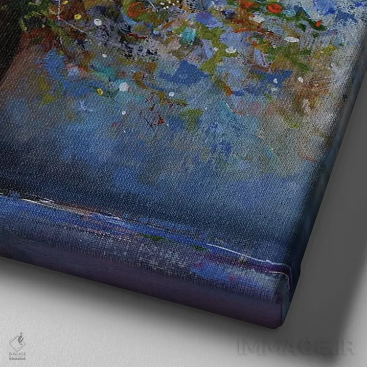 تابلو دستهگل روستایی اثر اریک برونی - نمای نزدیک بافت بوم