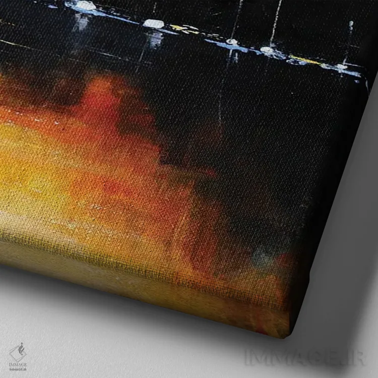 تابلو بازتابها روی دریا اثر اریک برونی - نمای نزدیک بافت بوم