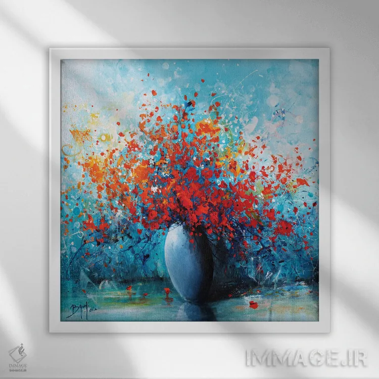 تابلو دستهگل شادی اثر اریک برونی - نمای قابدار سفید