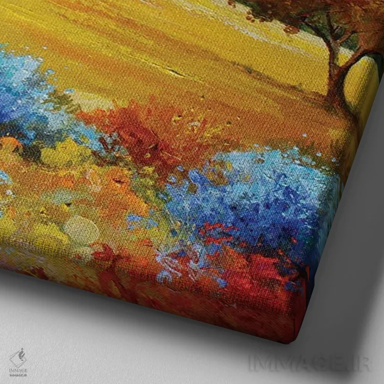 تابلو مسیر و اسطوخودوسها اثر اریک برونی - نمای نزدیک بافت بوم