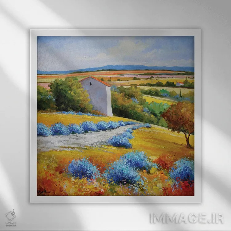 تابلو مسیر و اسطوخودوسها اثر اریک برونی - نمای قابدار سفید