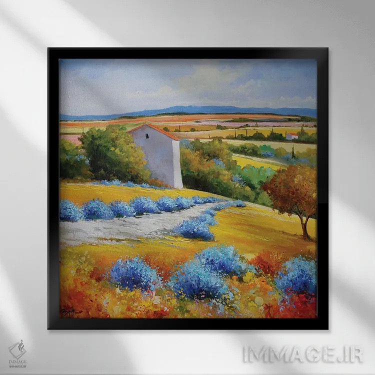 تابلو مسیر و اسطوخودوسها اثر اریک برونی - نمای قابدار مشکی