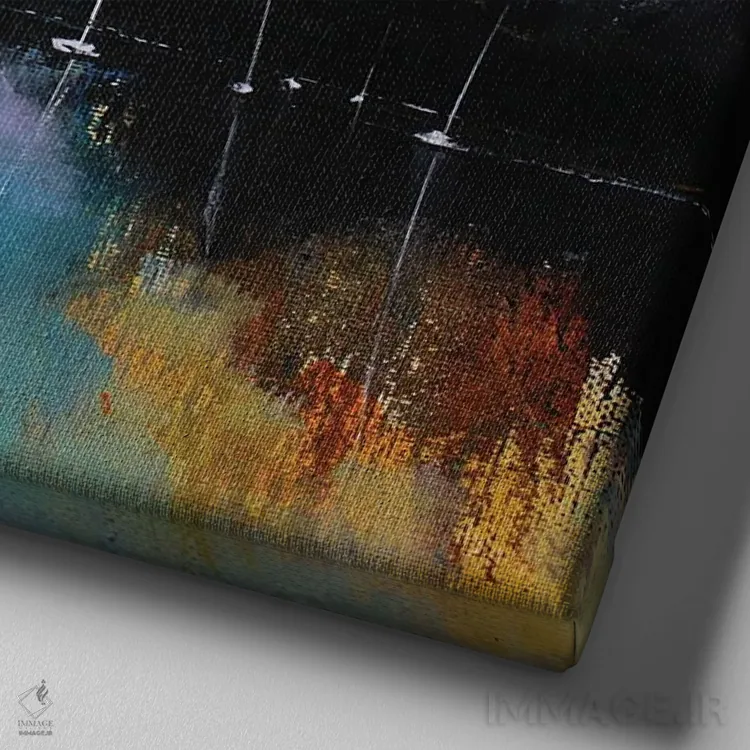 تابلو لارگو جدید (احتمالاً نام خاص) اثر اریک برونی - نمای نزدیک بافت بوم