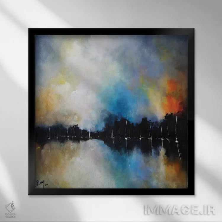 تابلو بندرگاه اثر اریک برونی - نمای قابدار مشکی