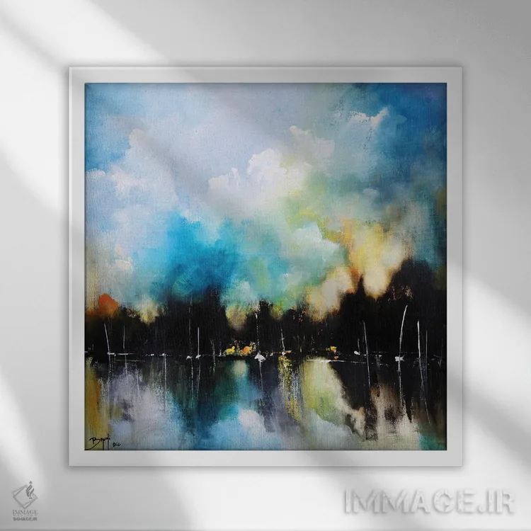 تابلو بندرگاه II اثر اریک برونی - نمای قابدار سفید