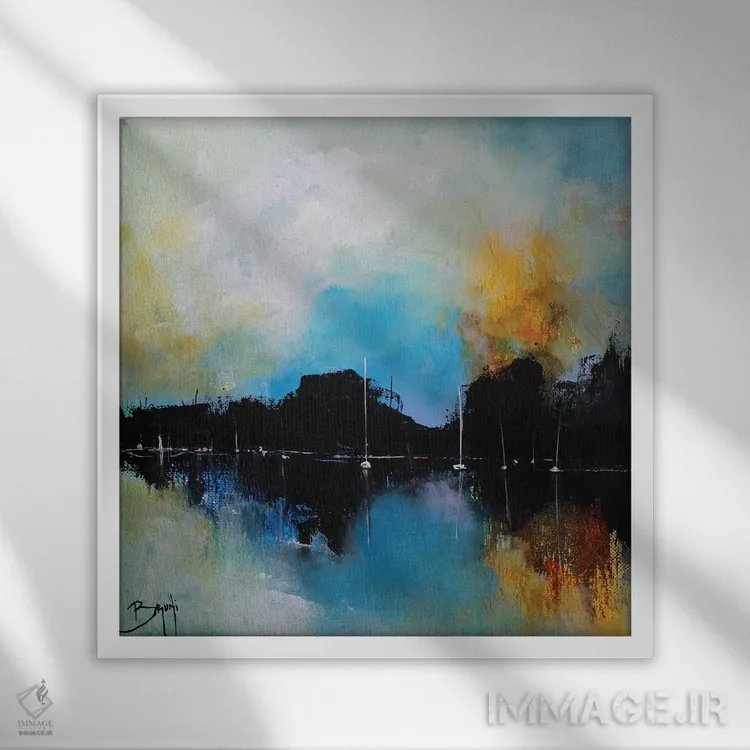 تابلو لارگو جدید (احتمالاً نام خاص) اثر اریک برونی - نمای قابدار سفید