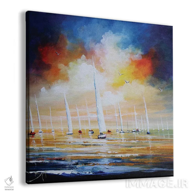 تابلو مسابقات قایقرانی در میانهٔ اقیانوس اثر اریک برونی - نمای پرسپکتیو محصول