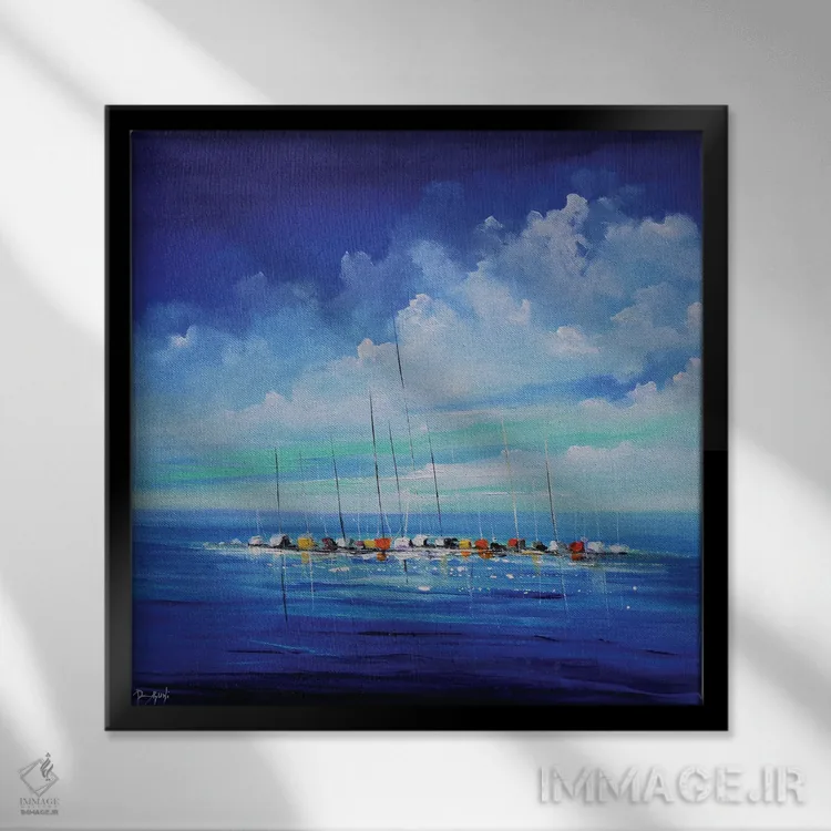 تابلو قایقها اثر اریک برونی - نمای قابدار مشکی