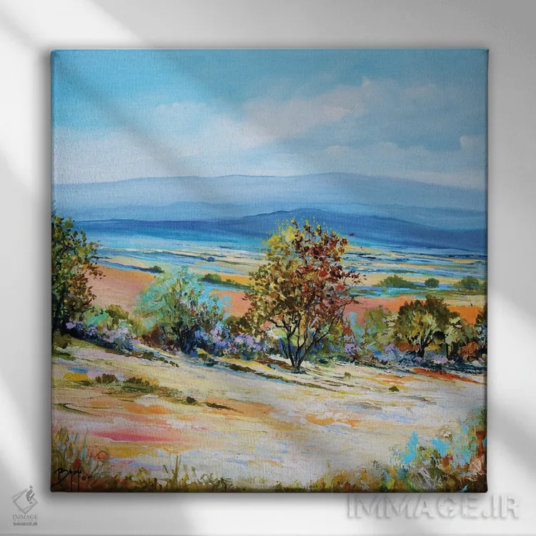 تابلو منظرهٔ دشت اثر اریک برونی - نمای روبهرو روی دیوار