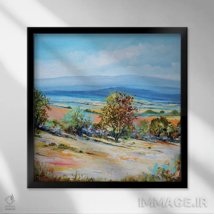 تابلو منظرهٔ دشت اثر اریک برونی - نمای قابدار مشکی