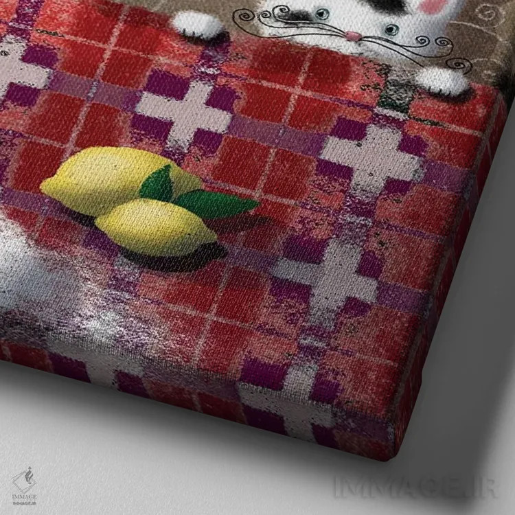 تابلو دختر کوچولوی ایرادگیر اثر الی بیکزاده - نمای نزدیک بافت بوم