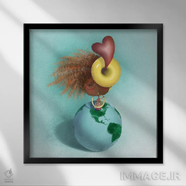 تابلو سیاره من اثر الی بیکزاده - نمای قابدار مشکی