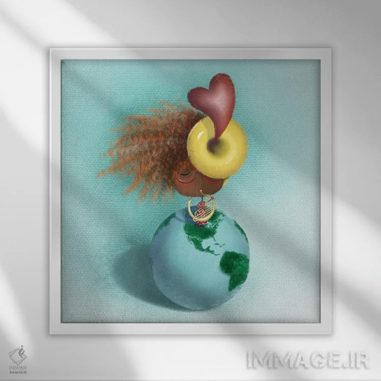 تابلو سیاره من اثر الی بیکزاده - نمای قابدار سفید