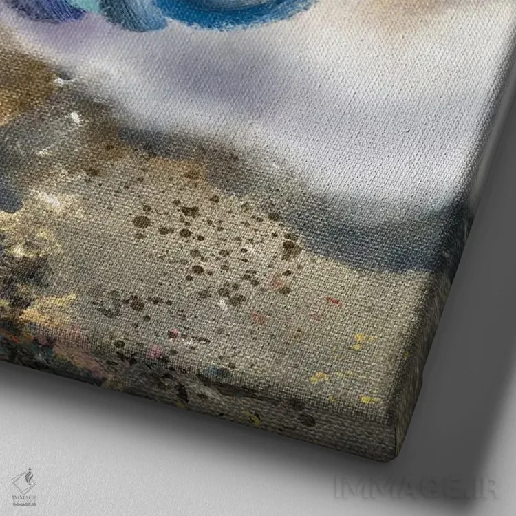 تابلو طوفان فکری اثر الی بیکزاده - نمای نزدیک بافت بوم