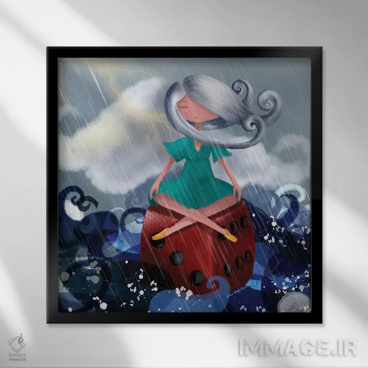 تابلو تاسانداز اثر الی بیکزاده - نمای قابدار مشکی