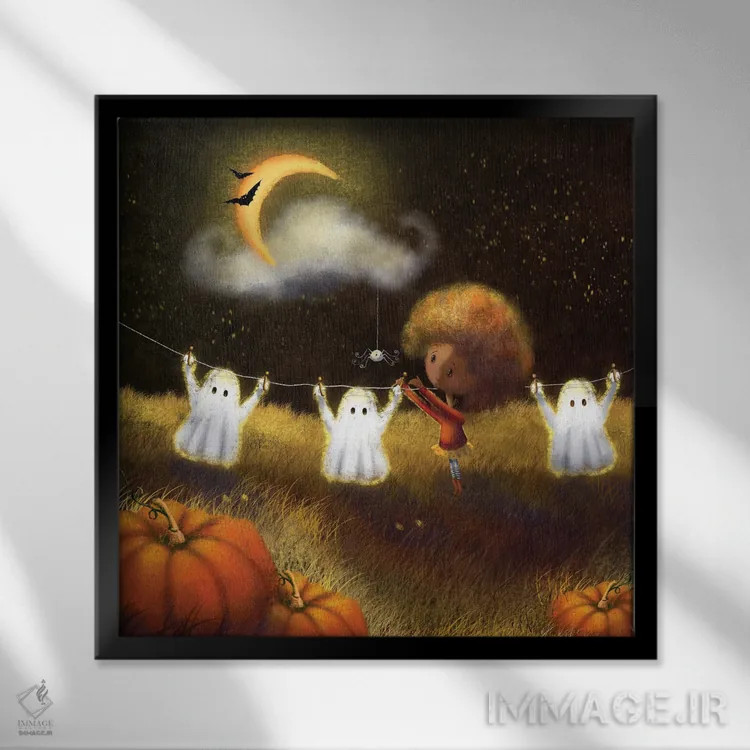 تابلو ارواح شستهشده اثر الی بیکزاده - نمای قابدار مشکی