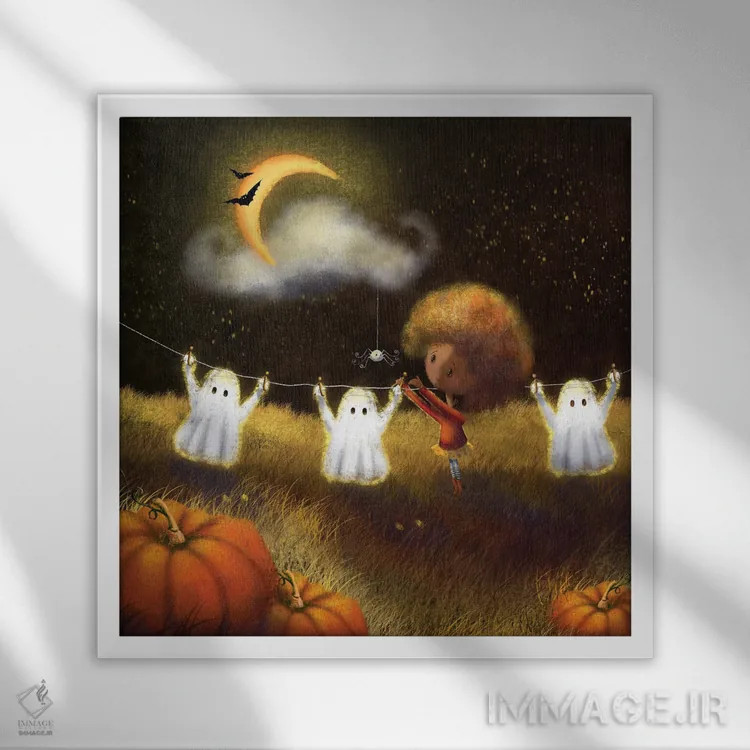 تابلو ارواح شستهشده اثر الی بیکزاده - نمای قابدار سفید