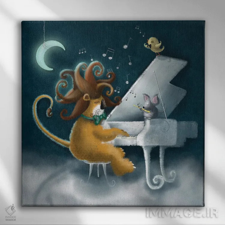 تابلو کنسرتو پیانو اثر الی بیکزاده - نمای روبهرو روی دیوار