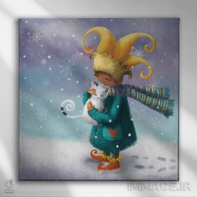 تابلو جادوی زمستان اثر الی بیکزاده - نمای روبهرو روی دیوار