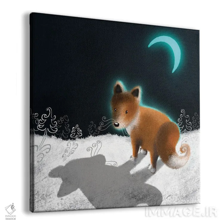 تابلو روباه و ماه اثر الی بیکزاده - نمای پرسپکتیو محصول