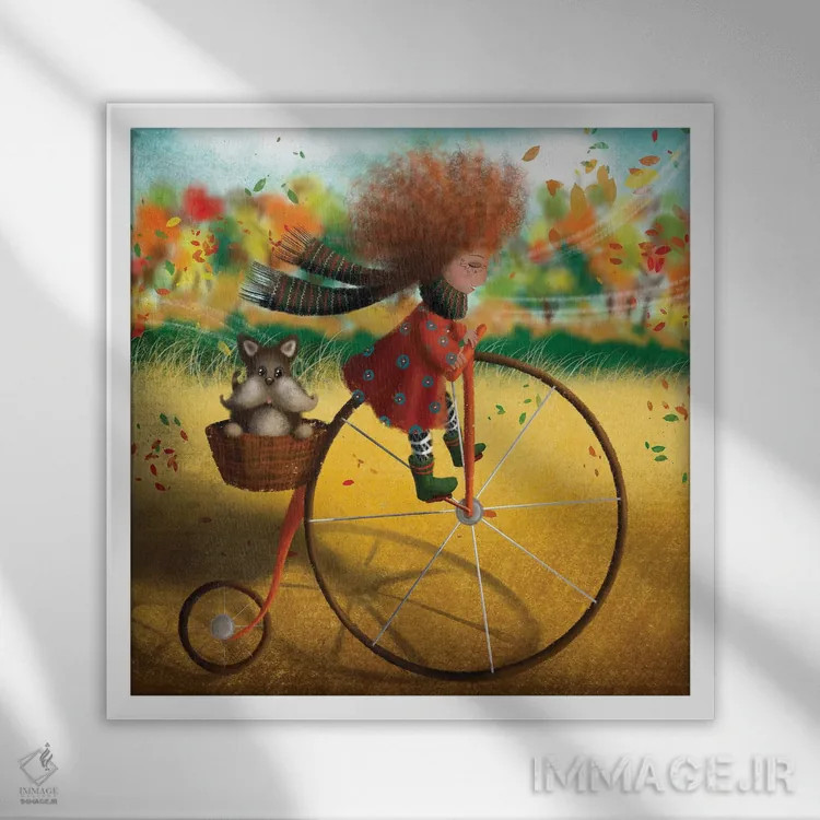 تابلو نسیم پاییزی اثر الی بیکزاده - نمای قابدار سفید