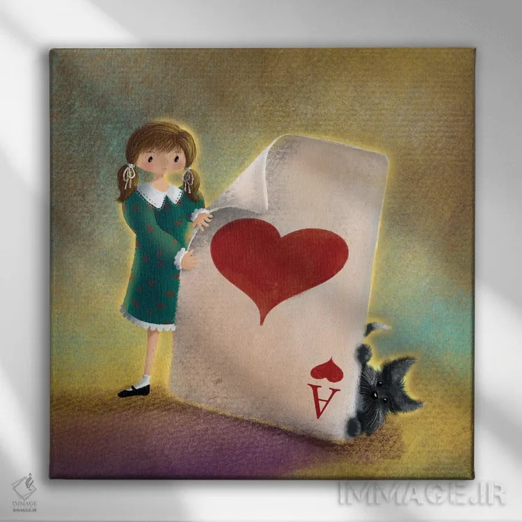 تابلو آس دل اثر الی بیکزاده - نمای روبهرو روی دیوار