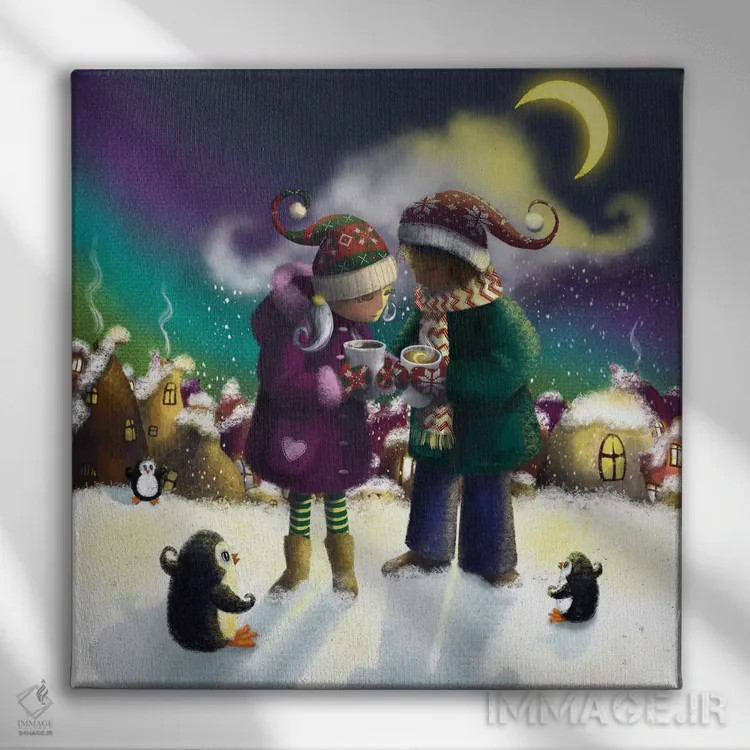 تابلو تبریک فصلها اثر الی بیکزاده - نمای روبهرو روی دیوار