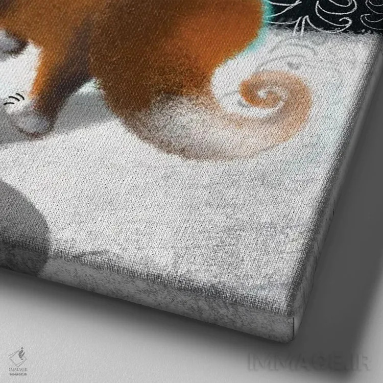 تابلو روباه و ماه اثر الی بیکزاده - نمای نزدیک بافت بوم