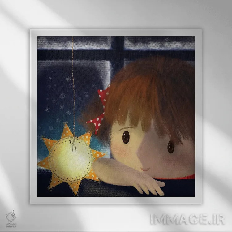 تابلو چراغ کوچکم اثر الی بیکزاده - نمای قابدار سفید