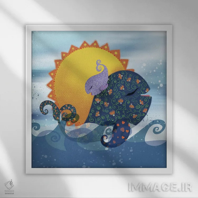 تابلو روز مادر اثر الی بیکزاده - نمای قابدار سفید