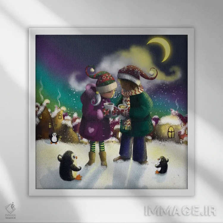 تابلو تبریک فصلها اثر الی بیکزاده - نمای قابدار سفید