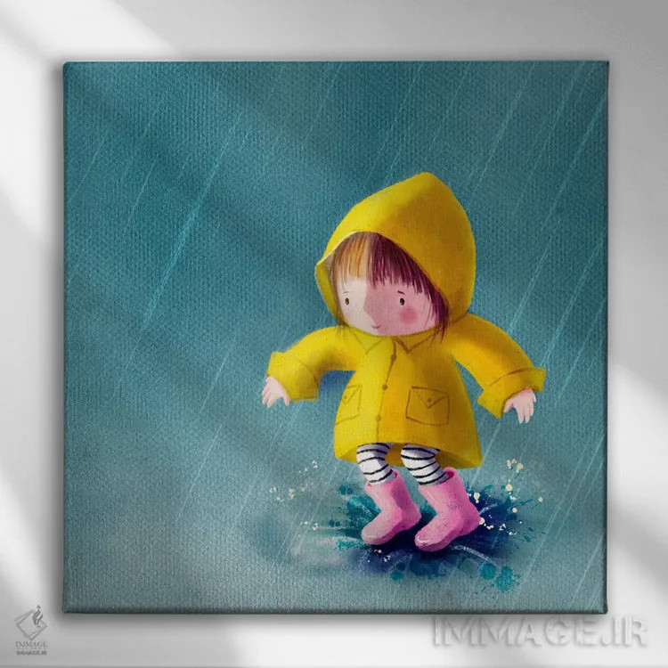 تابلو لذت پریدن در گودال آب اثر الی بیکزاده - نمای روبهرو روی دیوار