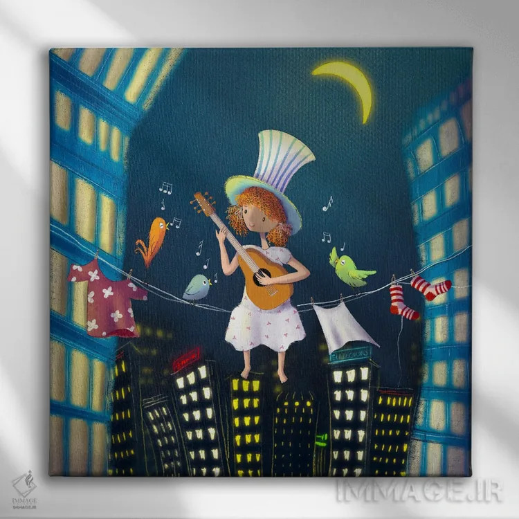 تابلو کنسرت تکنوازی در شهر اثر الی بیکزاده - نمای روبهرو روی دیوار