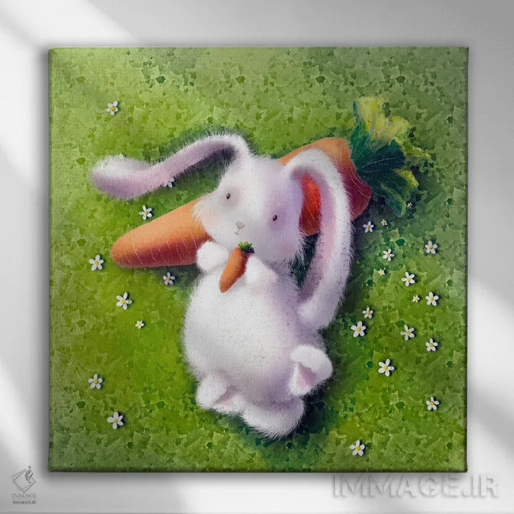 تابلو خرگوش کوچولوی من اثر الی بیکزاده - نمای روبهرو روی دیوار