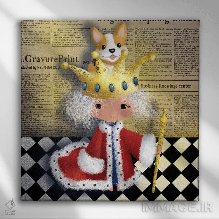 تابلو ملکه اثر الی بیکزاده - نمای روبهرو روی دیوار