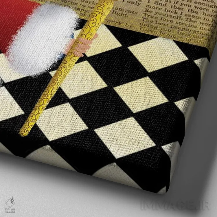 تابلو ملکه اثر الی بیکزاده - نمای نزدیک بافت بوم