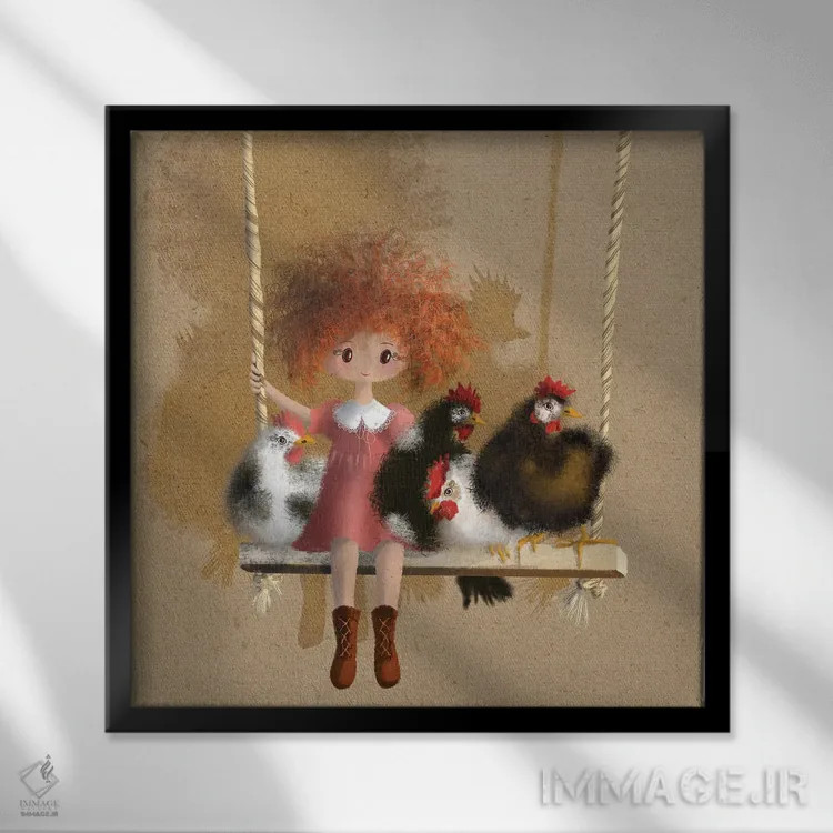 تابلو مرغهای تابباز اثر الی بیکزاده - نمای قابدار مشکی