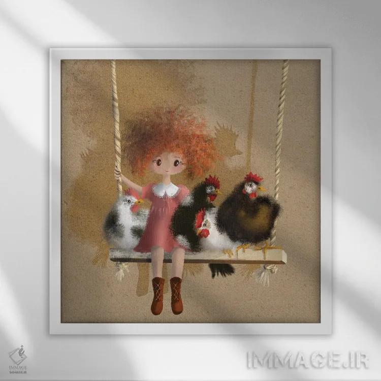 تابلو مرغهای تابباز اثر الی بیکزاده - نمای قابدار سفید