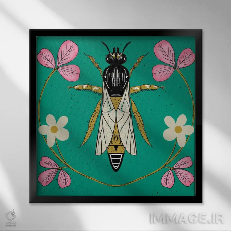 تابلو شکوفه زنبوری اثر اریکا سی. برادرز - نمای قابدار مشکی