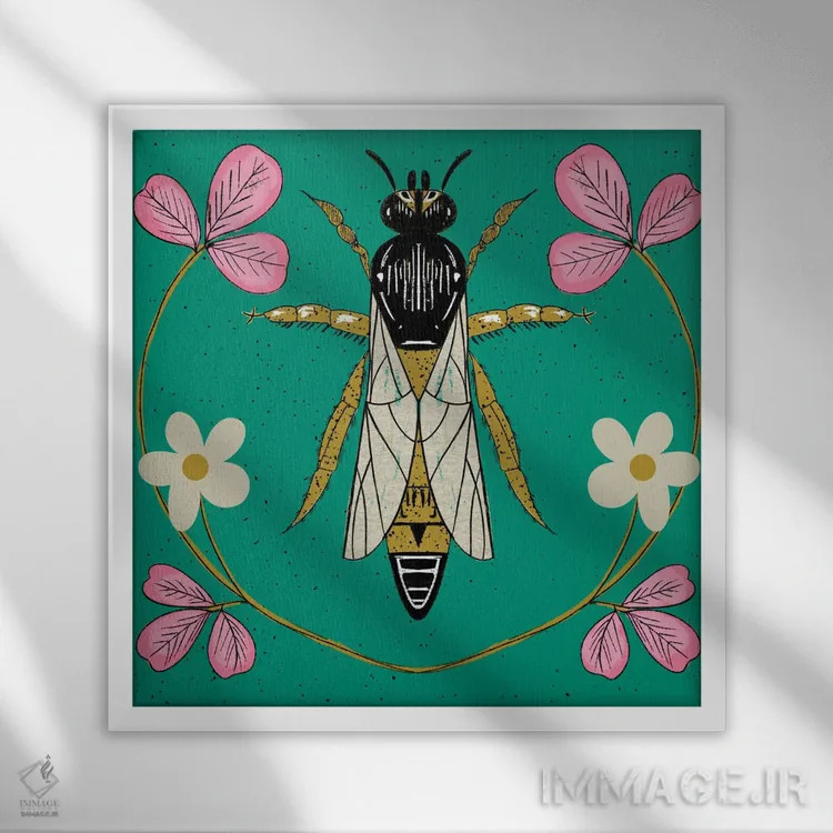 تابلو شکوفه زنبوری اثر اریکا سی. برادرز - نمای قابدار سفید